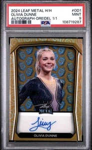 Olivia Livvy Dunne 2024 Leaf Metal Dreidel Auto 1 /1 LSU PSA 9 SSP Ms. Skenes - Picture 1 of 2
