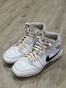 Jordan 1 Mid Youth Multisport Cleat White HF6883-100 Baseball 4.5 - Picture 1 of 12