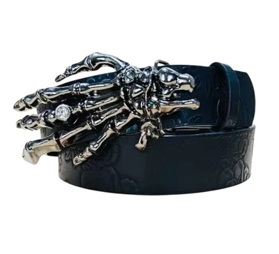 Cinturón Unisex Punk Gótico Negro Y2K Emo Grunge Accesorio en Relieve NUEVO REGALO Foto 1 de 4