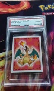 1999 Merlin Pokemon Charizard Sticker #6 PSA 10 Gem Mint - Picture 1 of 6