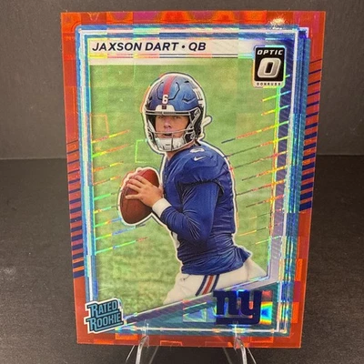 2025 Panini Donruss - Rated Rookie Jaxson Dart #400 Optic Preview Red Pandora - Image 1 of 2