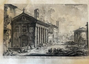 Giovanni Battista Piranesi - Etching 'View of the Temple of Fortune Virile' - Picture 1 of 13