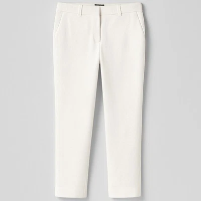 Pantalones al tobillo ajustados texturizados blancos para mujer Ann Taylor Factory talla 4 Foto 1 de 4