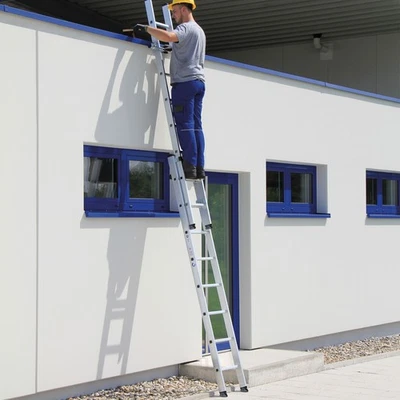 Munk Schiebeleiter 2-teilig Anlegeleiter Sprossen Standard-Traverse Alu - Bild 1 von 2