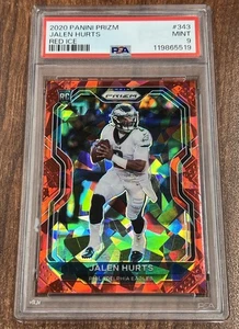 2020 Panini Prizm Jalen Hurts RC Red Ice Prizm Rookie #343 Eagles PSA 9 come nuovo - Foto 1 di 2