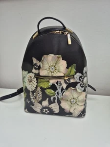 Ted Baker Floral Schwarz Leder Rucksack Tasche Gold Bryant - Bild 1 von 3