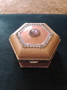 Vintage Silver Plated Enameled Trinket Box - Picture 1 of 9
