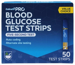 Rite Aid EmbracePro Blood Glucose Test Strips, 50 Count - Strips for Diabetic - Picture 1 of 1