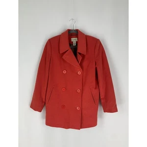 L.L. Bean Thinsulate Wolle Kaschmir zweireihiger Peacoat Damengröße 10 orange - Bild 1 von 10