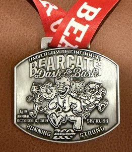 University of Cincinnati Bearcats Dash & Bash 2019 Finisher Medal 5K 18.19K - Picture 1 of 1
