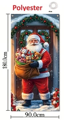 Festliches Tür Banner Weihnachtsmann Geschenke Santa Claus 80x190cm Weihnachten - Bild 1 von 2