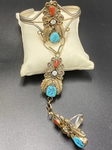Vintage Navajo Silver Bracelet And Ring Combo - Harry B Yazzie - Picture 1 of 12