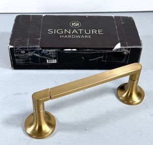 Signature Hardware Lentz Wall-Mounted Toilet Paper Holder Brushed Gold SHLZTHBG - Picture 1 of 7