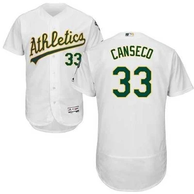Oakland Athletics #33 Jose Canseco Blanco Flexbase Auténtica Colección Cosida  Foto 1 de 3