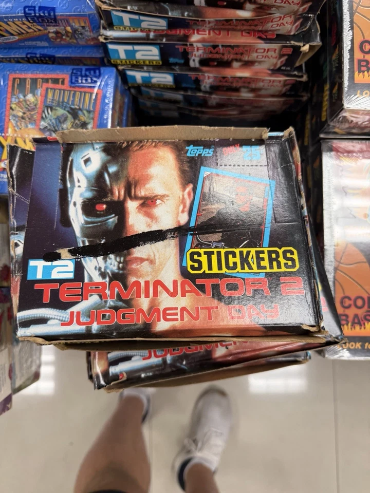 1991 Topps Terminator 2 Judgement Day Movie Sticker Box 48 packs T-2 Box Worn - Image 1 of 2