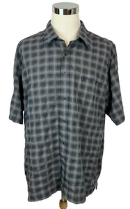 Camicia uomo Eddie Bauer grigia a quadri con bottoni pesca campeggio taglia XXL - Foto 1 di 7