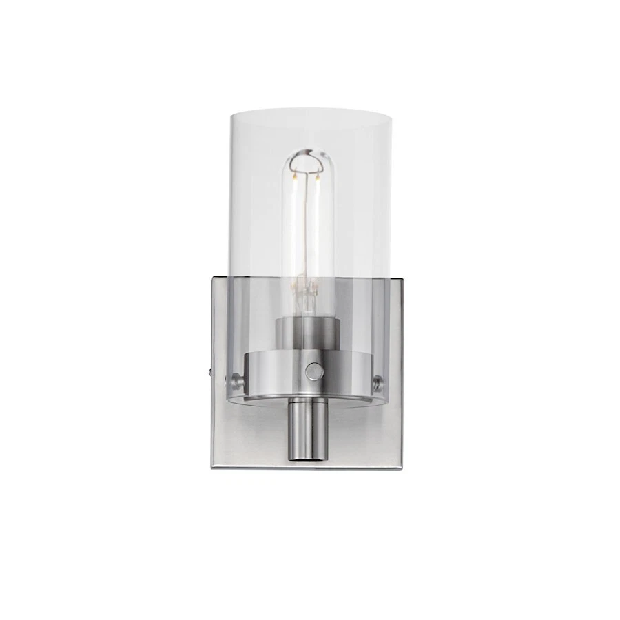 Aplique de pared Maxim Lighting Pin 1 luz, níquel satinado/claro - 12401CLSN Foto 1 de 1