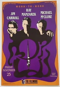 Jim Carroll Ray Manzarek Michael McClure Concert Poster San Francisco 1988 F-... - Picture 1 of 1
