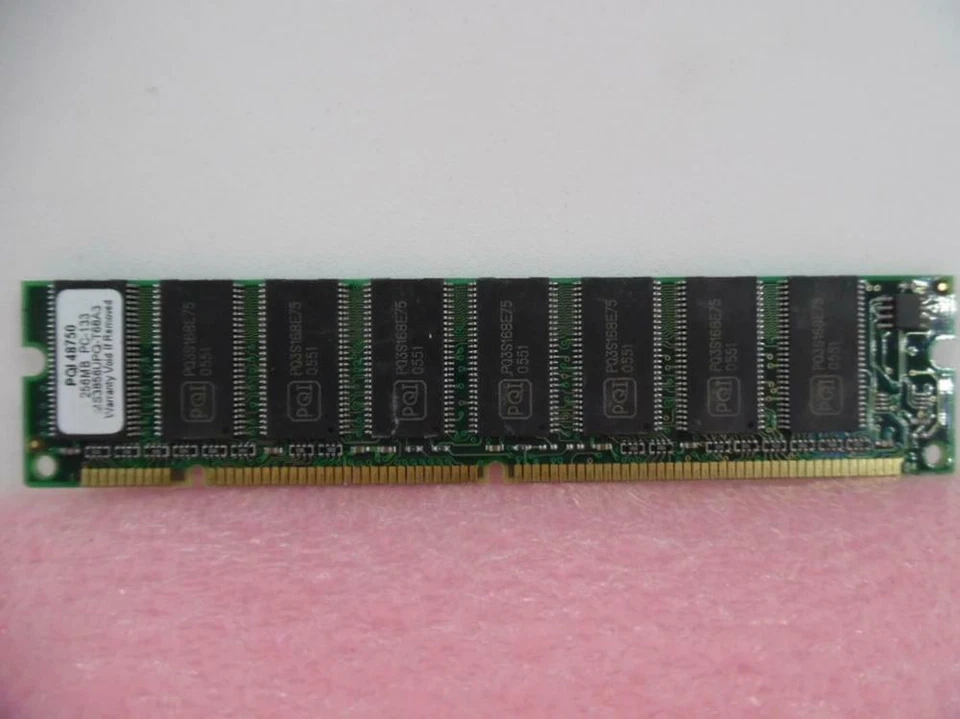 PQI MS3856UPQ-T68A3 256MB PC-133 48750 SDRAM 133 MHz 168-PIN DIMM MEMORY Desktop - Image 1 of 1