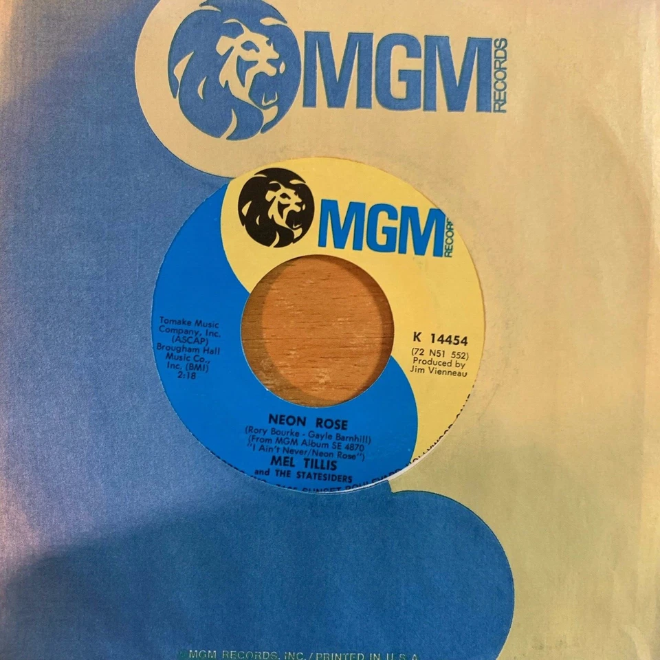 Mel Tillis & The Statesiders - Neon Rose // 7" - 1. US-Pressing 1972 - TOP  - Bild 1 von 1