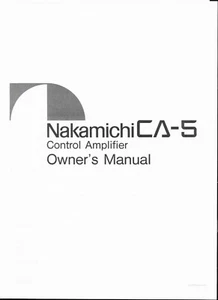 Nakamichi Bedienungsanleitung user manual for CA- 5 englisch Copy - Picture 1 of 1
