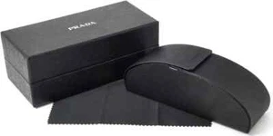 NEW PRADA AUTHENTIC EYEGLASSES SUNGLASSES BLACK LARGE MAGNETIC CASE CLOTH - Picture 1 of 2