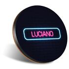 1x runder Untersetzer 12 cm Neonschild Design Luciano Name #352238