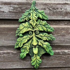 Targa da parete uomo verde nocciola PIETRA ornamento giardino 30cm/12" H © + OMAGGIO! - Foto 1 di 12