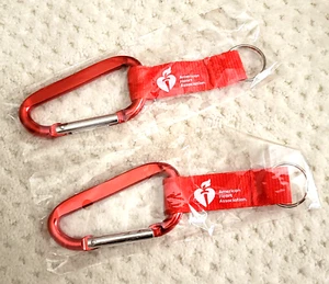 Menge 2 American Heart Association ROT Schlüsselanhänger Karabiner - Bild 1 von 3