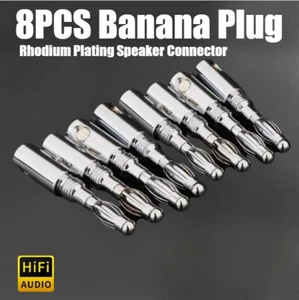 Versilbert Bananenstecker Lautsprecherkabel Draht Stecker HiFiSelbermachen Kabel - Picture 1 of 5