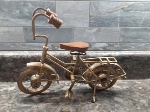 11" X 8" Gold Art Deco Metal Bicycle - Chain Works Home Table Decor - Pre-owned - Picture 1 of 5