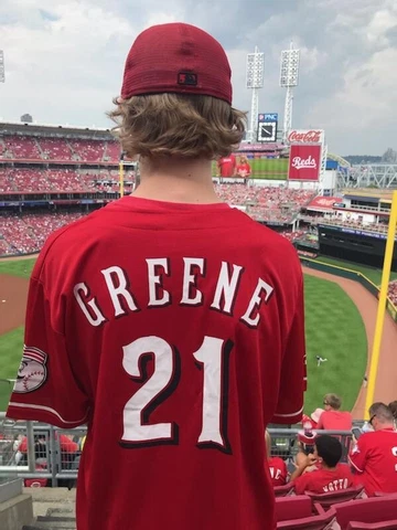 2023 CINCINNATI REDS - #21 HUNTER GREENE REPLICA JERSEY SGA 6/24 -  Adult XL Cover