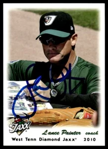 2010 Grandstand West Tenn Diamond Jaxx IP Signed Auto Lance Painter #28 - Picture 1 of 2