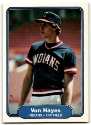 1982 Fleer Von Hayes Rookie . Cleveland Indians #371 - Image 1 of 2