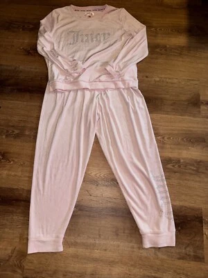 Juicy Couture Size XL Plush Velvet Fleece Jogger Pink Pajama Needs A Drawstring - Image 1 of 4