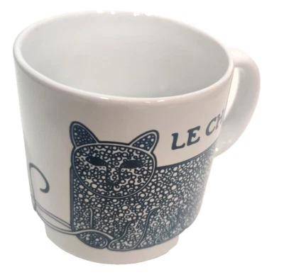 Vintage Taylor & Ng 1972 Le Chat Coffee Mug Blue Cat Mouse Yarn San Francisco - Image 1 of 4