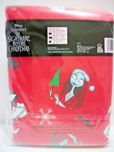 Disney Nightmare Before Christmas Red Vinyl Tablecloth Jack & Sally 70” Round