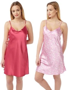 BHS 2 Pack - Satin Chemise Botanical Floral Pink Size 8 ONLY - CLEARANCE - Picture 1 of 1