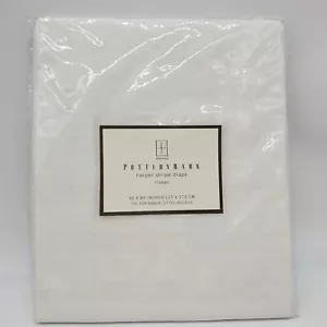 Pottery Barn White Cotton Harper Stripe Drape 50 x 84 Inches 1 panel - Picture 1 of 5