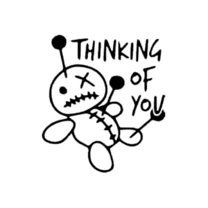 Voodoo Doll Thinking of You Pins Vinyl Decal  Window Laptop Mirror Car tumbler - Bild 1 von 15