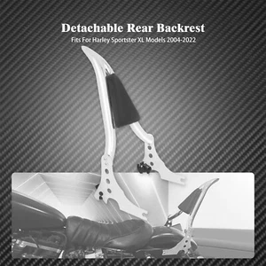 Chrome Detachable Passenger Rear Backrest Sissy Bar Fit For Harley XL 883 04-22 - Picture 1 of 15