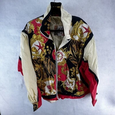 Chaqueta Parka Para Mujer De Colección Años 80 Rara Estampado Animal East West Rojo Dorado Talla M Foto 1 de 4