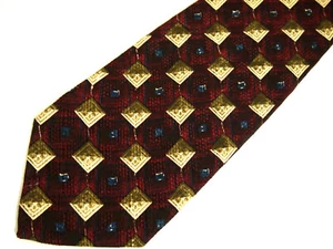 Robert Talbott Best of Class Mens Necktie Tie Burgundy Red Beige Geometric 58" - Picture 1 of 4