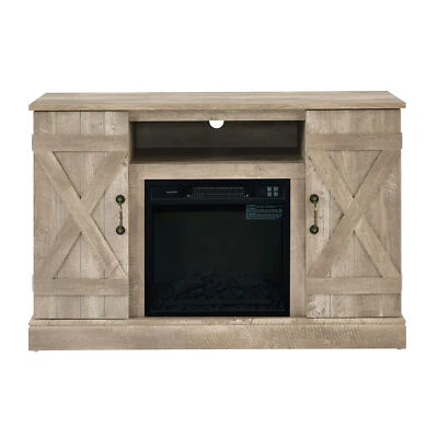 Suporte de TV para TVs de até 50" console de mídia clássico fazenda com lareira de 18" - Imagem 1 de 4