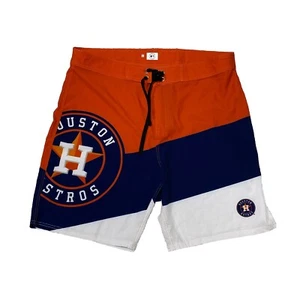 Houston Astros MLB Mens Size 36 Color block Official Swim Trunks Board Shorts - Picture 1 of 5