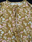 Emerson And Friends Gold Floral Ruffled Bamboo Dual Zip Coverall-12-18. Mos