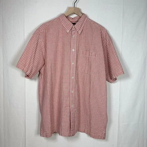 Vintage GAP Mens Shirt Size L Orange Plaid Button Down 100% Cotton Y2K Classic - Picture 1 of 7