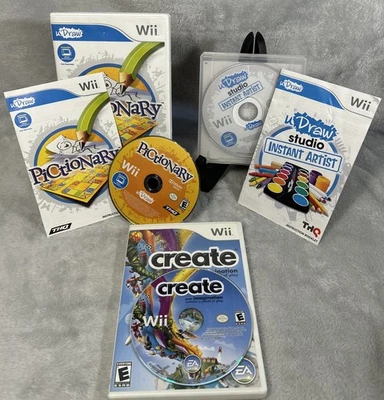 Lote de juegos para Nintendo Wii U y Wii 3 u Draw Studio / u Draw Pictionary / Wii Create Foto 1 de 4