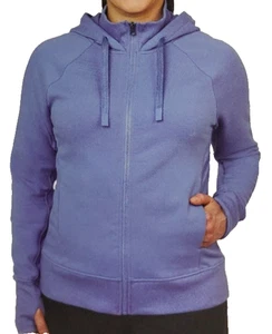 Berkley Jensen Blue Zip-Up Fleece Hoodie Mock Neck Size L Thumbhole - Bild 1 von 7