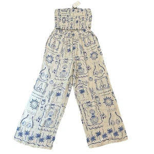 Conjunto de 2 piezas de top y pantalón a juego Blue Island talla grande nuevo con etiquetas costero - Imagen 1 de 6